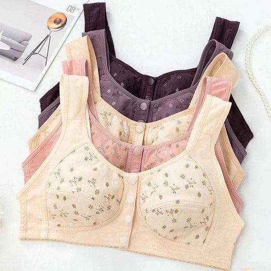 Buy 2, Get 1 Free  Anti Sagging Front Open Cooling Cotton Bra